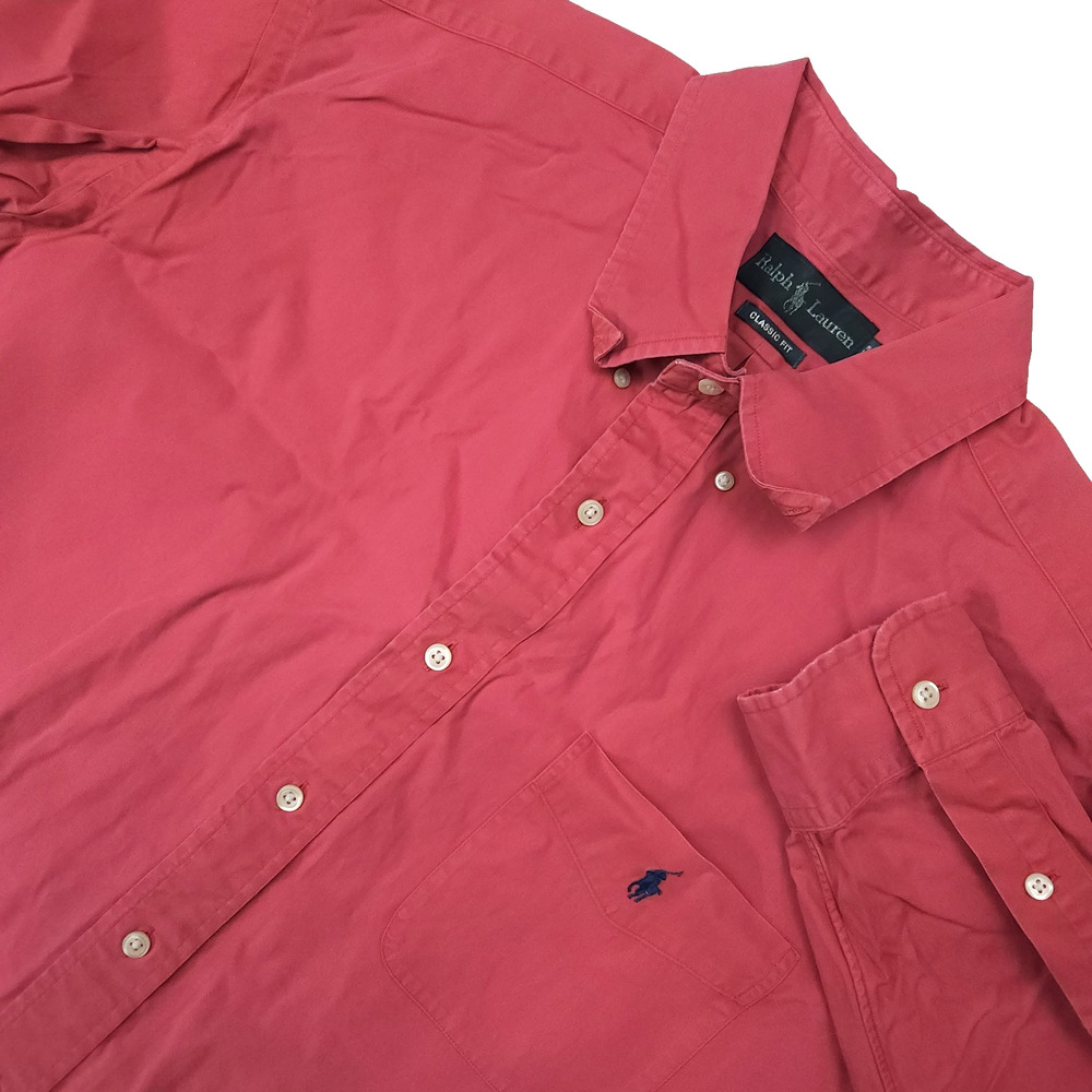Ralph Lauren Twill Shirt Men's Size 2XL Long Sleeve Red